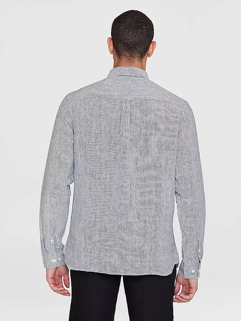 KNOWLEDGE COTTON APPAREL Leinenhemd blau