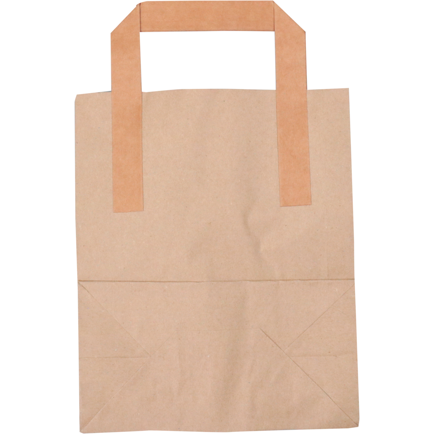 Tas, Papier, platte handgreep, 17.5x 9x21cm, draagtas, bruin