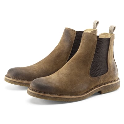 Herren-Chelsea-Boot Velours, Braun