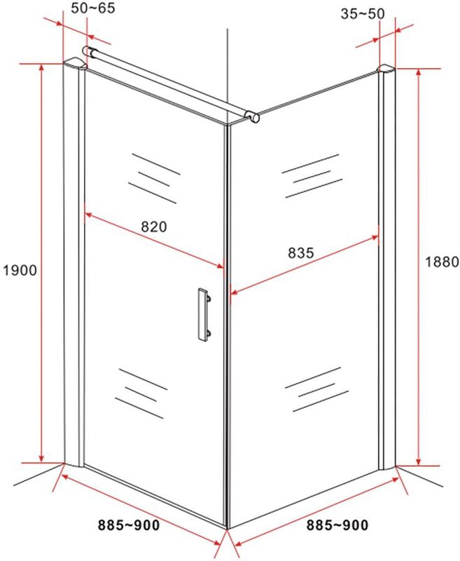 BWS - Douchecabine - Vierkant - 90x90 cm - 6mm Helder Glas