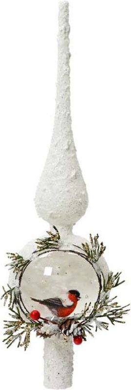 Decoris - Piek Vogels van Glas - Wit - Dia 8 cm x 31 cm