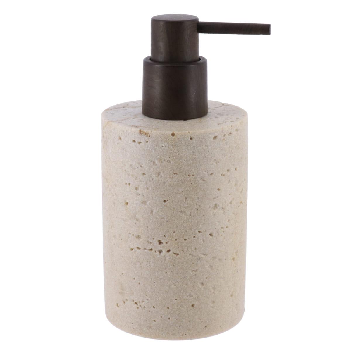 DISTRIBUTEUR A SAVON POLYRESINE 320ML FACON TRAVERTIN