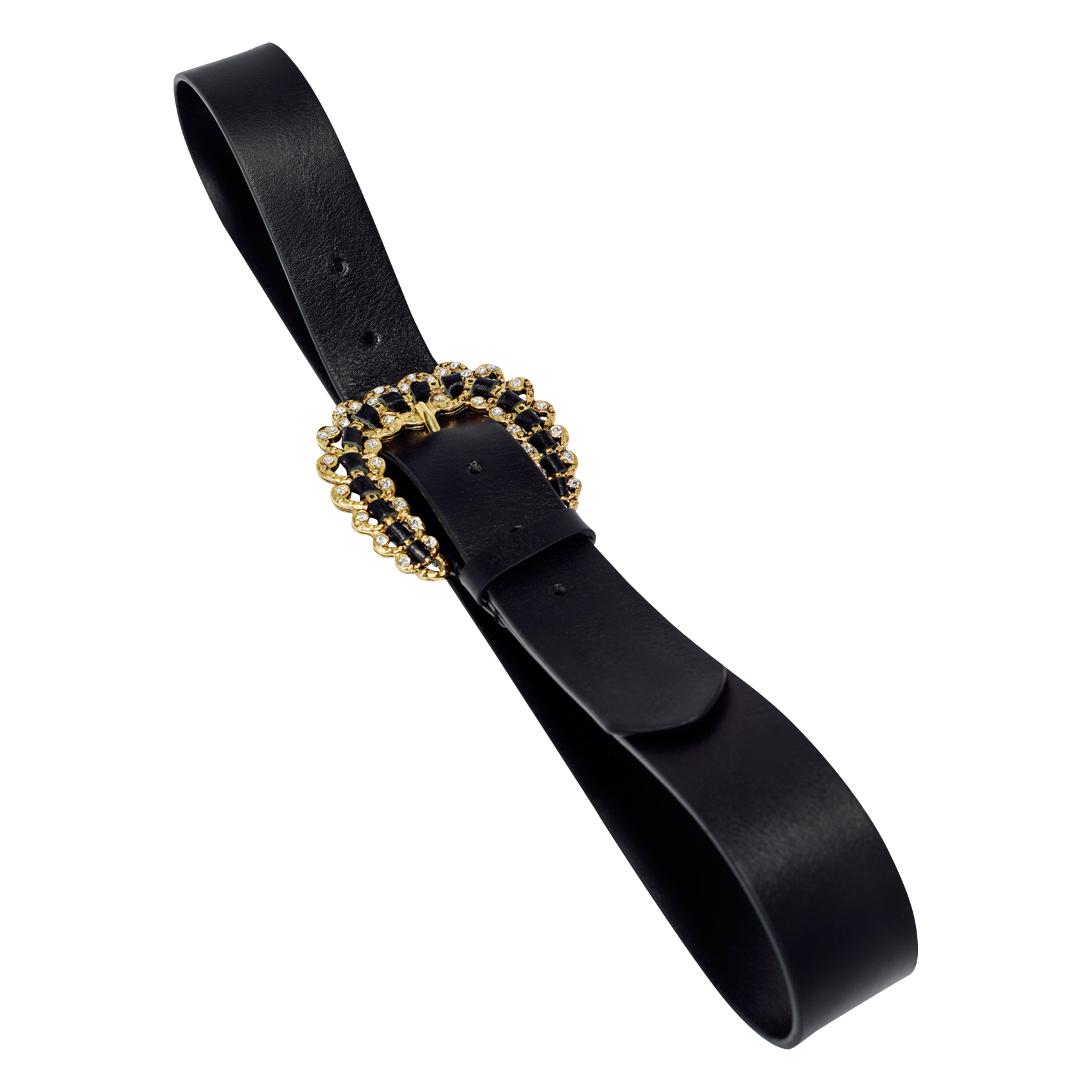 Ceinture à boucle en cuir | Noir