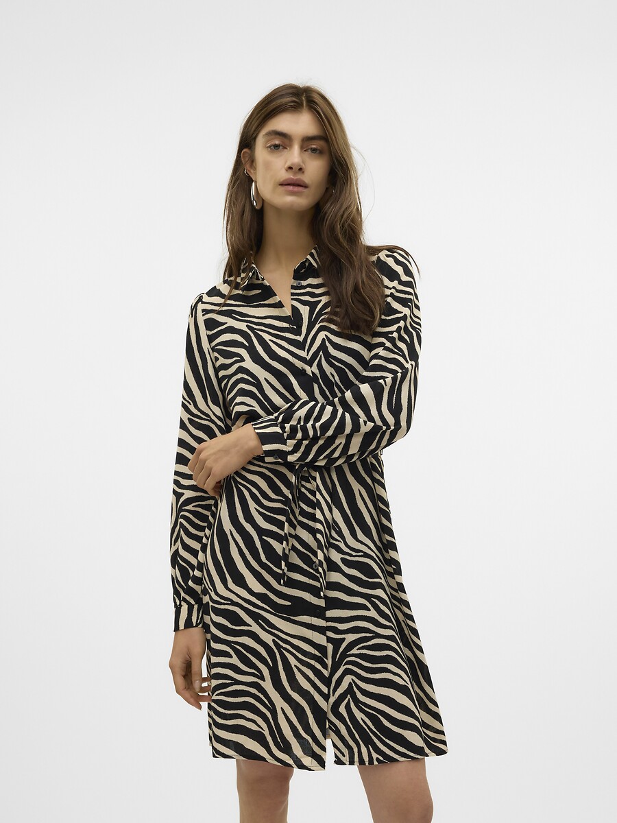 VERO MODA<br>Vestido camisa estampado