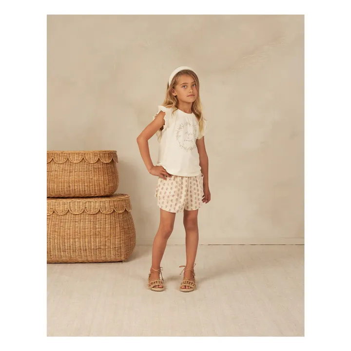 Rylee + Cru T-Shirt Manches à Volants | Ecru