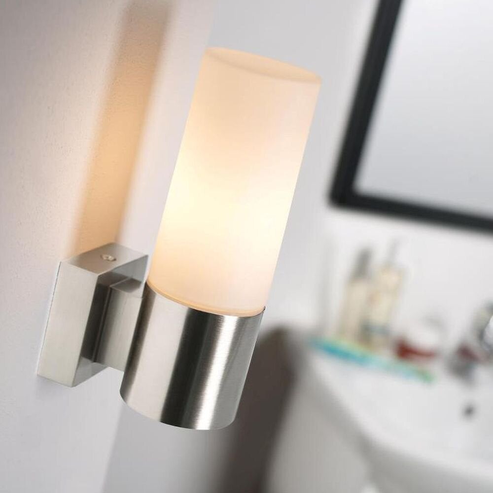 Badkamerwandlamp Tangens geborsteld staal E14