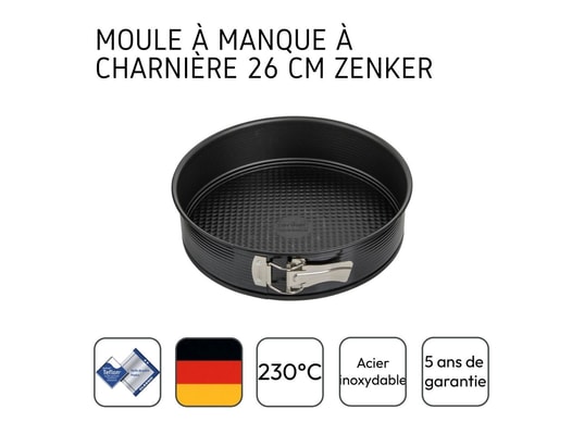 ZENKER - Pâtisserie Moule à manqué à charnière 26 cm black metallic ref.6503