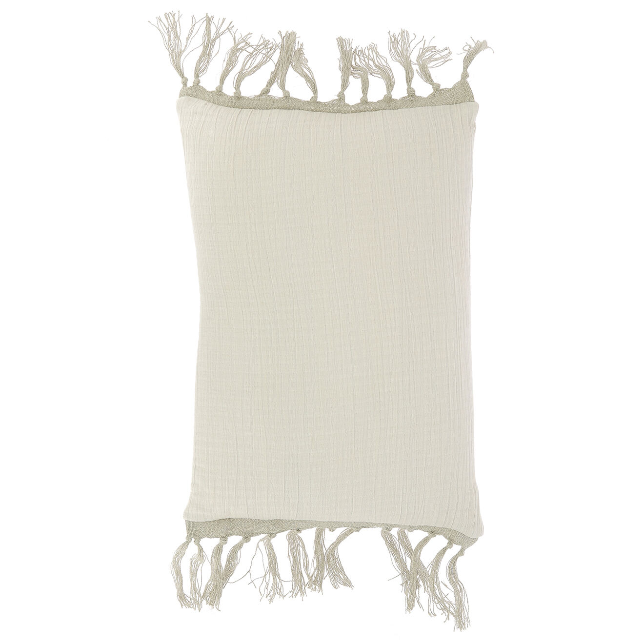 En Fil d'Indienne Housse de coussin Wavy écrue - 35x50 cm