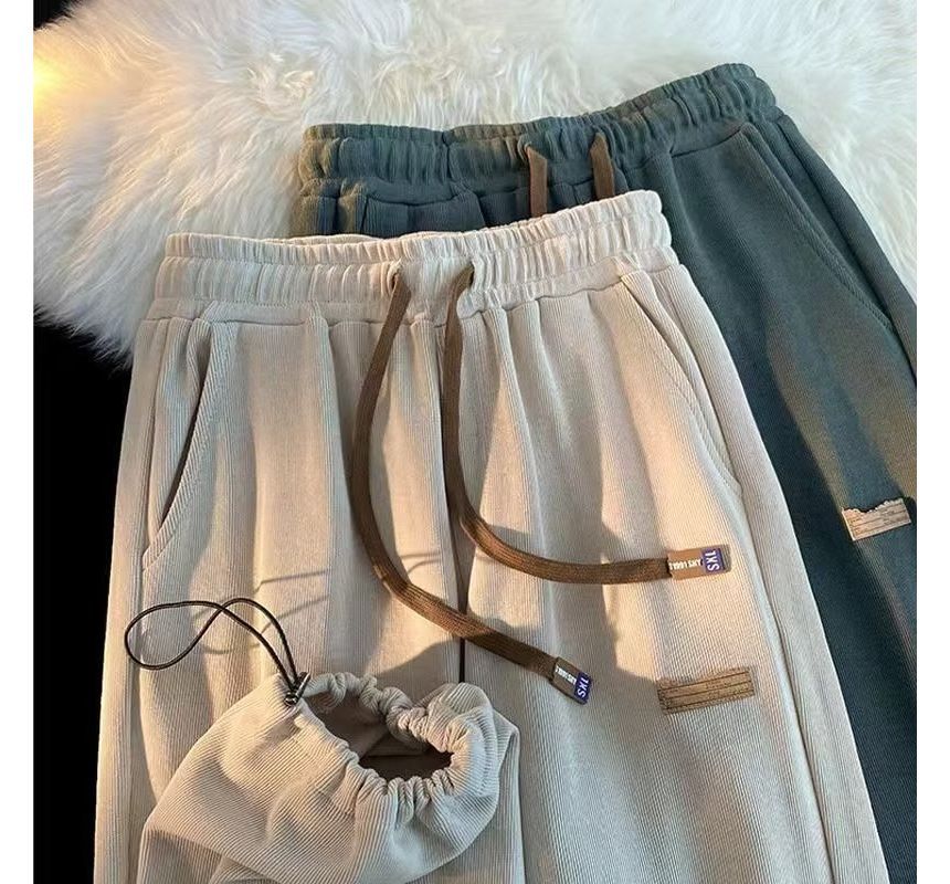 Kantereld - Effen joggingbroek met trekkoord in de taille en rechte pijpen