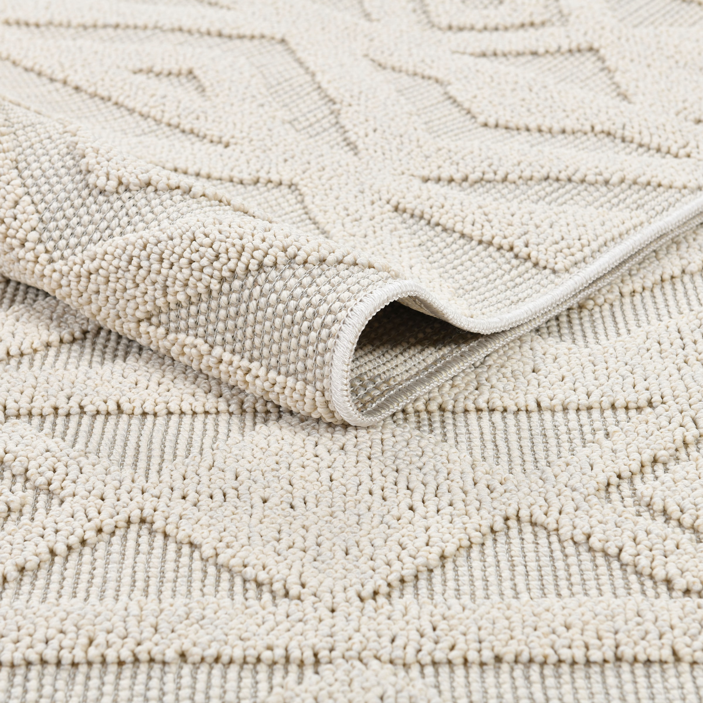 LeGer Home by Lena Gercke Teppich »Askja Outdoor« rechteckig 12 mm Höhe Hoch-Tief Effekt, Teppich im Boho Stil, Outdoor geeignet, Camping,