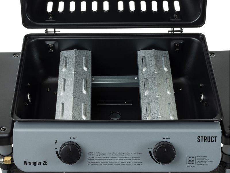 STRUCT Gasgrill Wrangler 2B Mobiler Gasgrill mit 2 Brennern für Garten, Terrasse oder Balkon