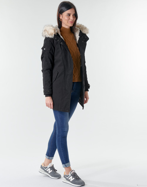 Only - ONLMAY FUR CANVAS PARKA  CC OTW - Noir