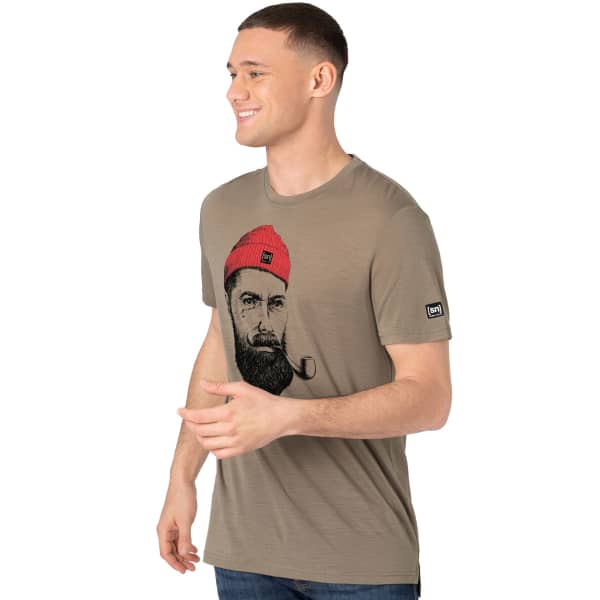 T-shirt randonnée SUPER.NATURAL M SAILOR TEE BRINDLE/JET BLACK/HIGH RISK RED
