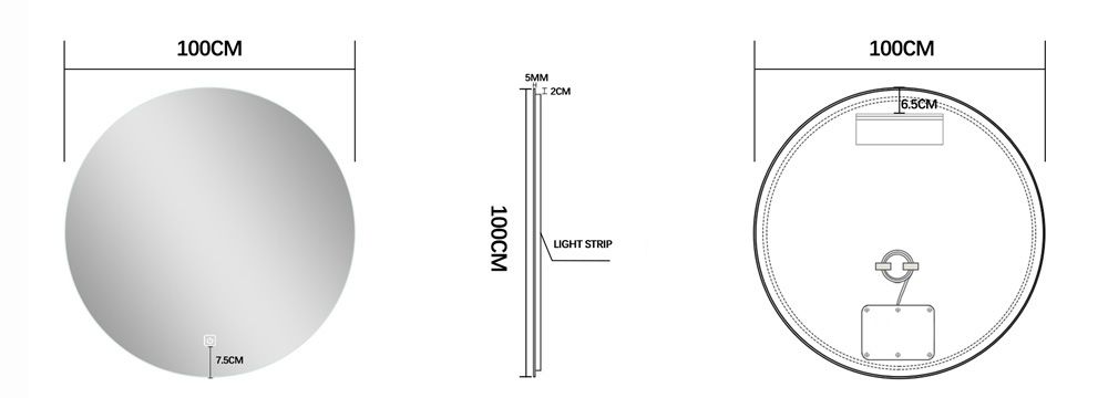 Fontana Proma badkamermeubel 100cm met zwarte waskom en LED spiegel warm eiken