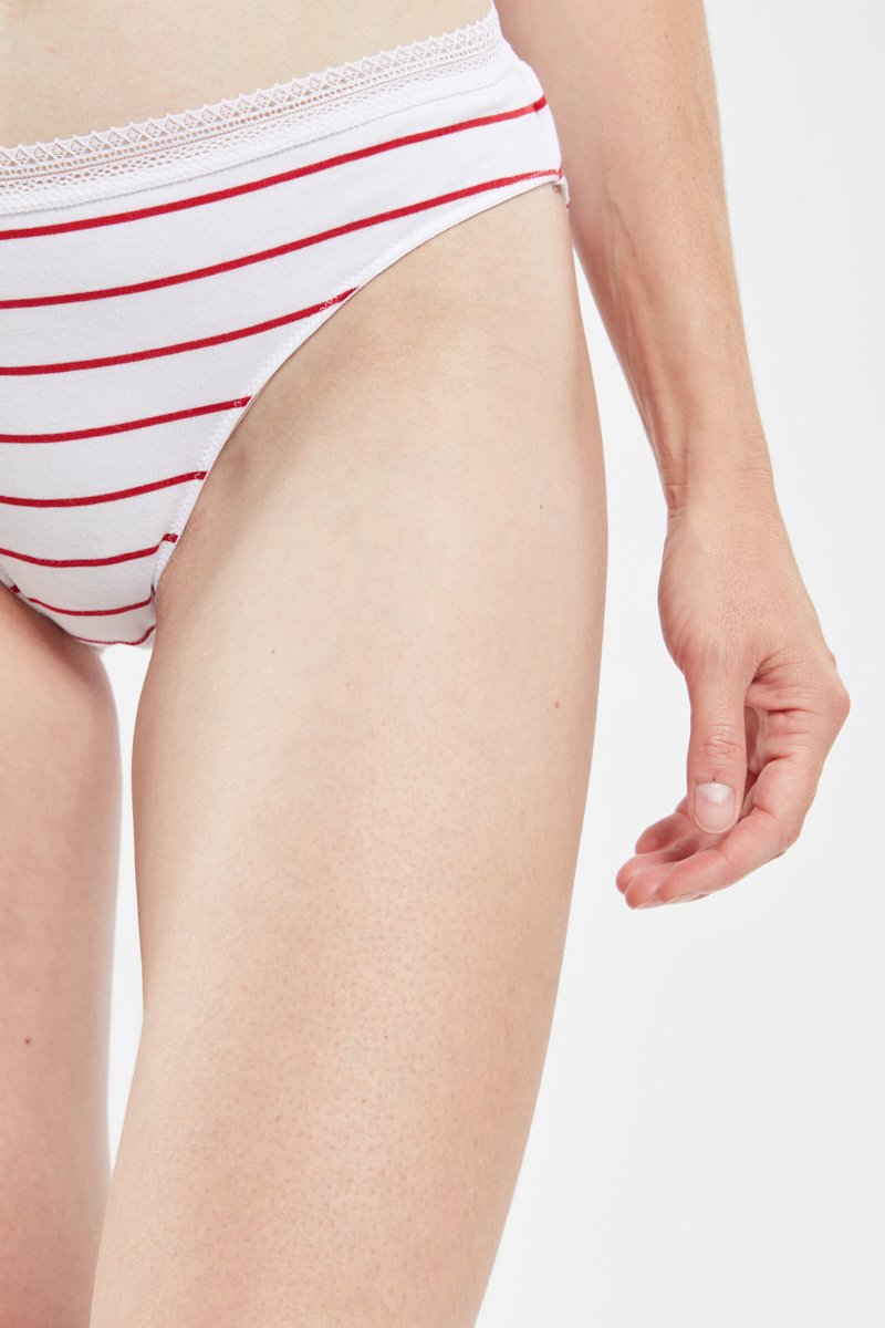 Culotte rayée taille basse - coton léger issu de l'agriculture biologique