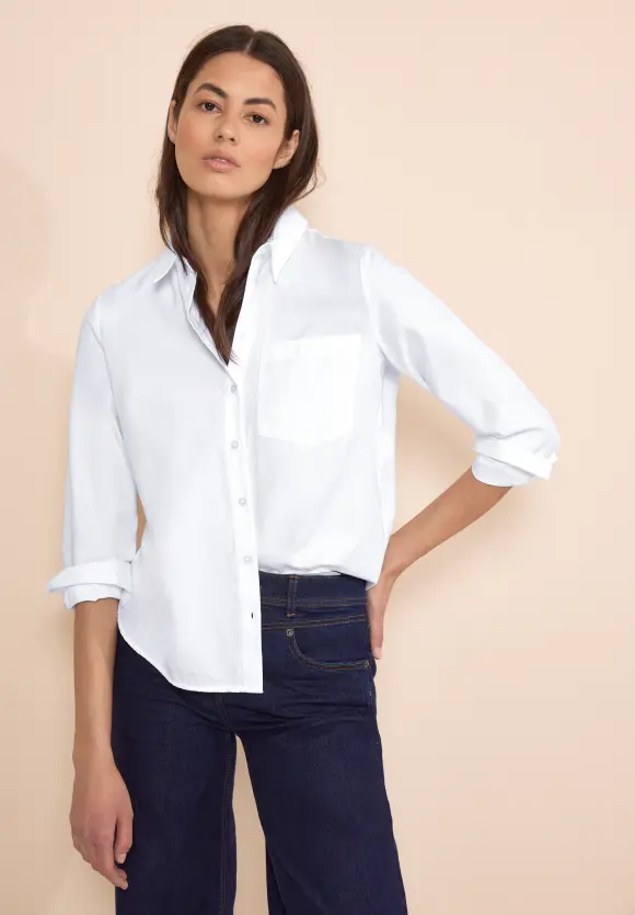 Bluse mit Knopfleiste - White