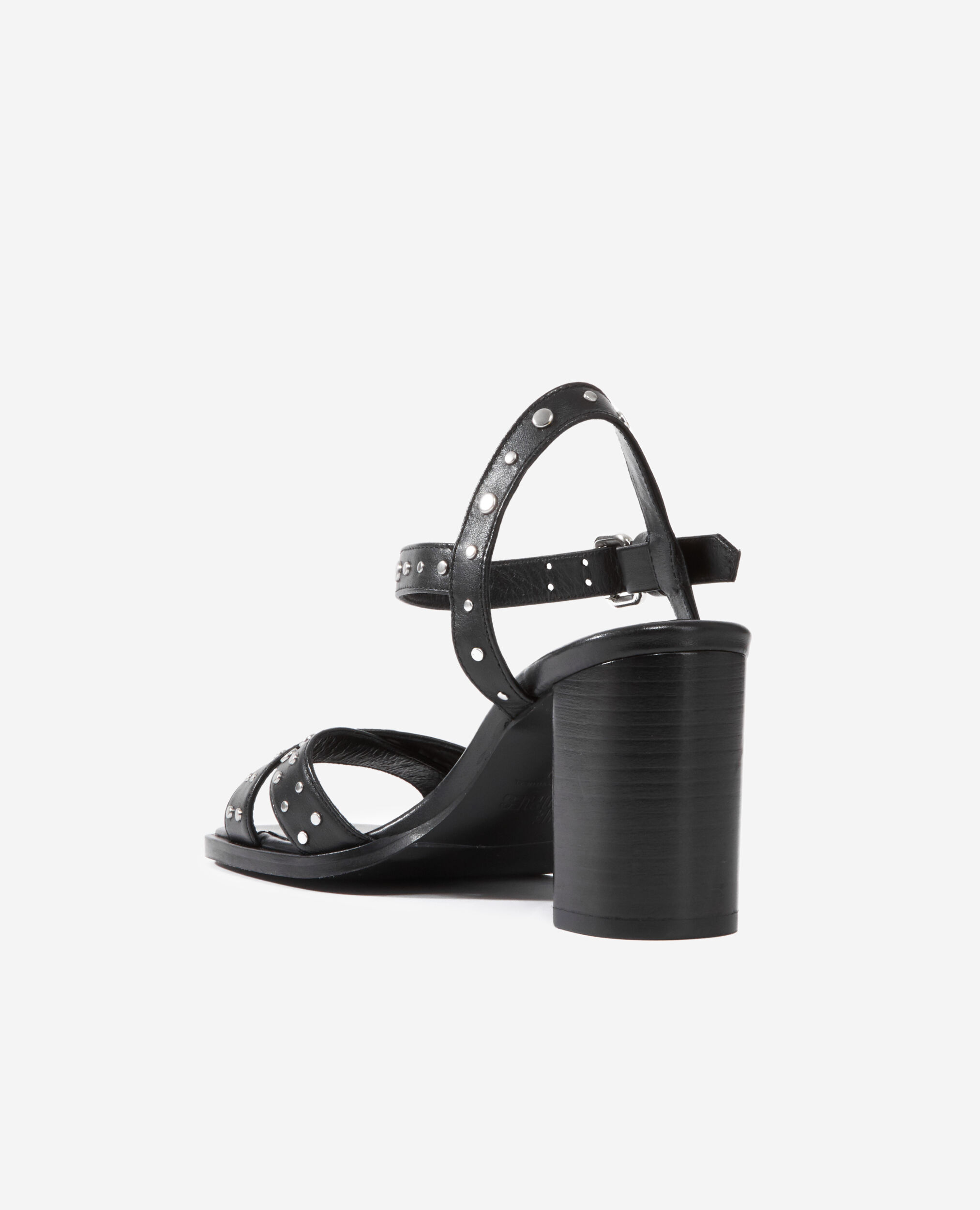 Sandales à talons en cuir