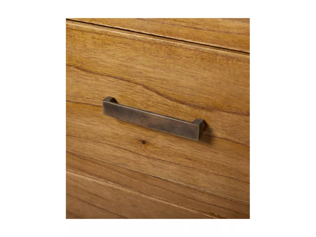Vaisselier 8 tiroirs metal Bois-Métal Marron - Xélina Décoration d'Autrefois