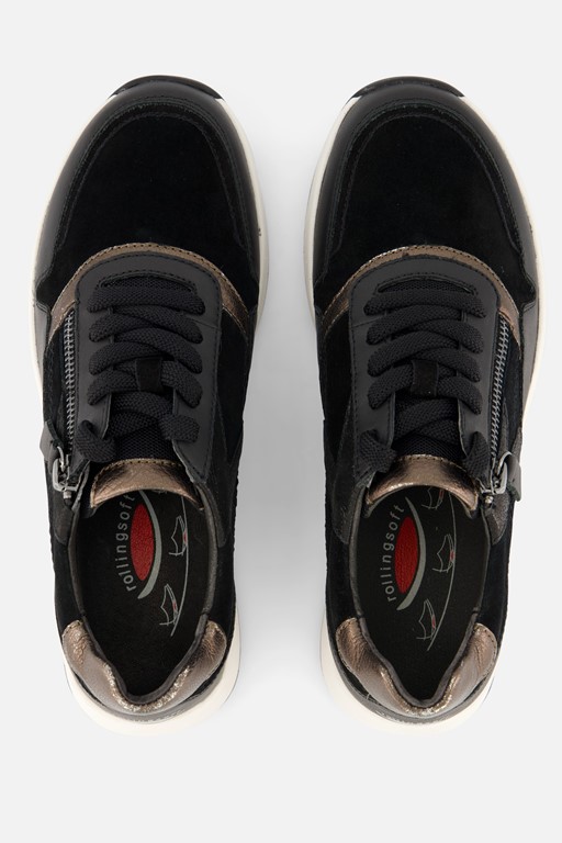 Gabor Rollingsoft sneakers zwart Suede