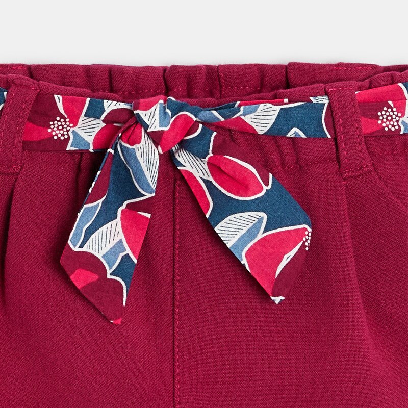 Short chaud ceinture fleurie rose bébé fille Rose
