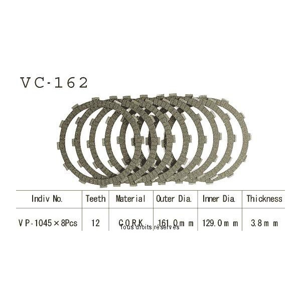 Kyoto - Disques garnis d'embrayage VC162