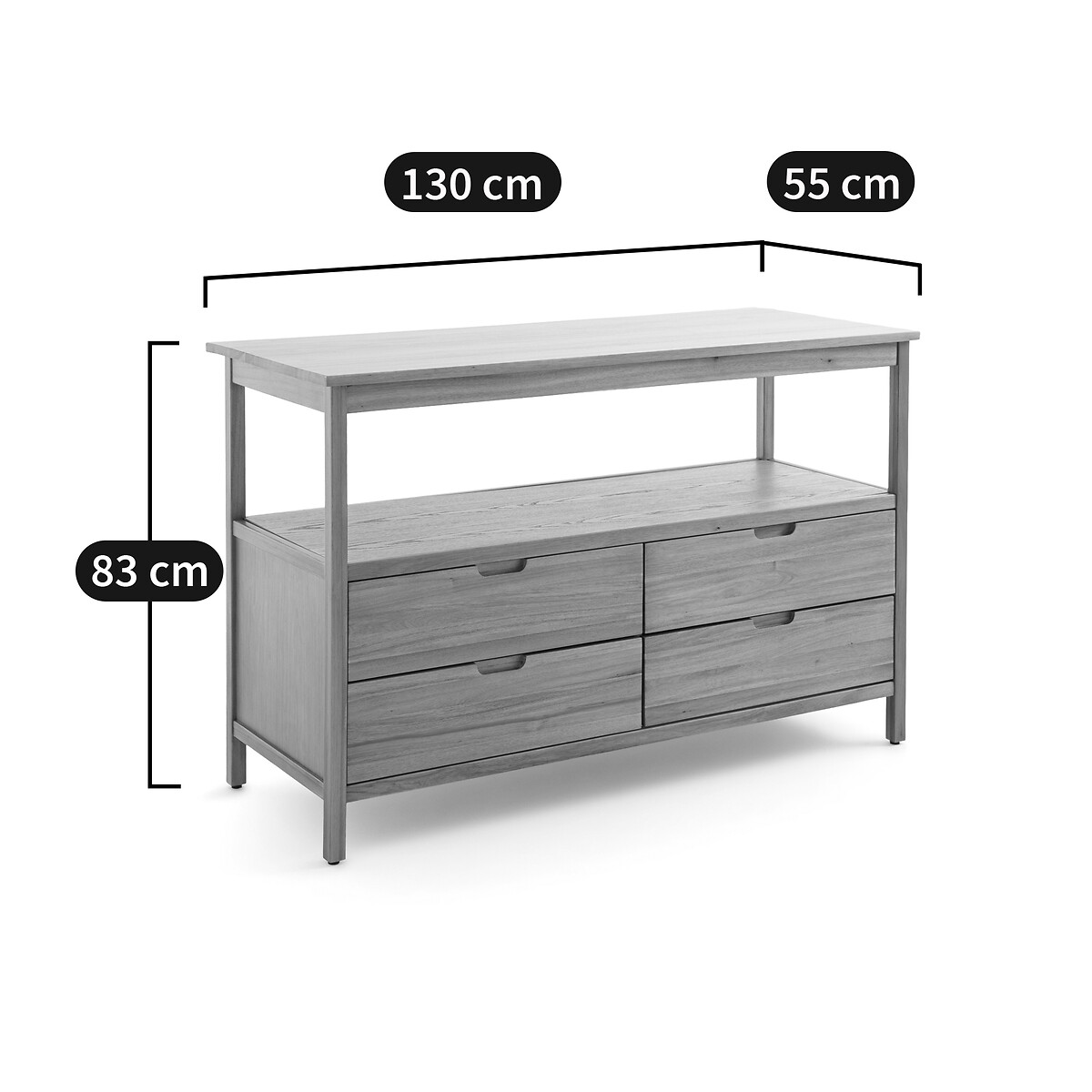 LA REDOUTE INTERIEURS<br>Móvel duplo de acácia L130cm, Cheira