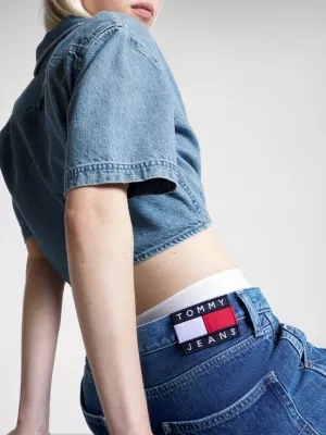 Calça jeans Daisy de cintura baixa e modelagem folgada