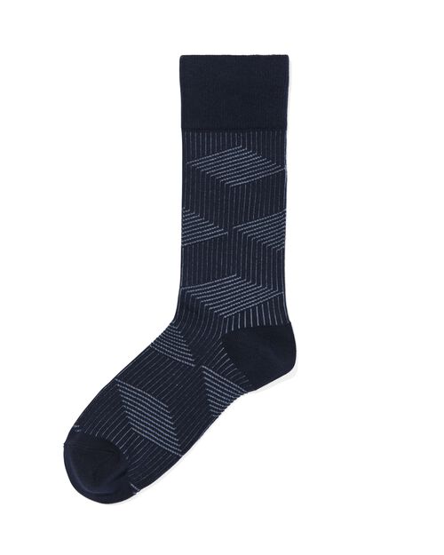 chaussettes hommes 1 paire rayures graphiques bleu foncé