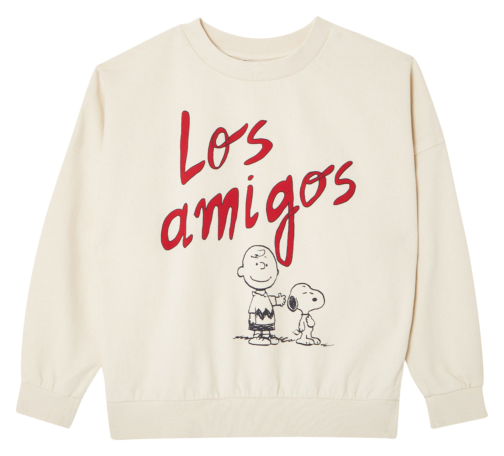 Sweat col rond imprimé en coton| Blanc