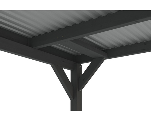 SKAN enkele carport, hout, Grunewald, 321 x 554 cm, leisteen