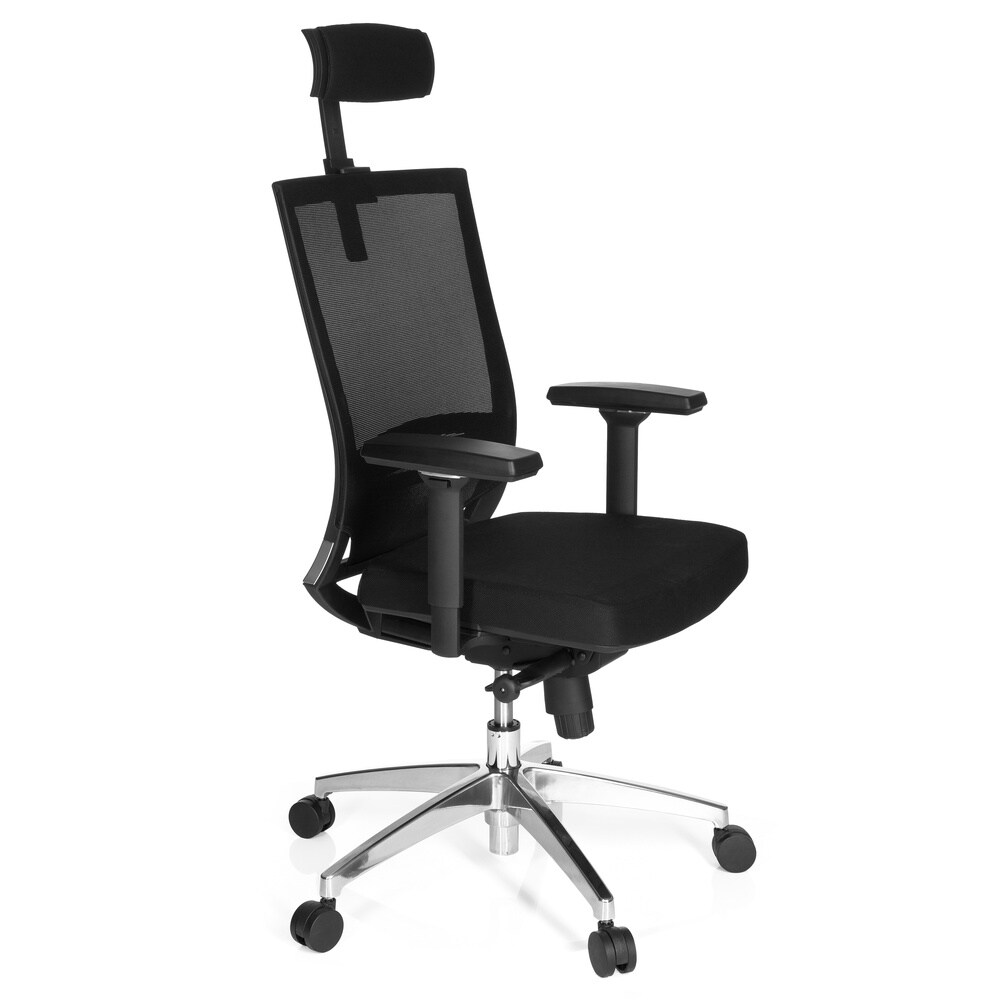 Profi Bürostuhl PORTO MAX HIGH Stoff/Netzstoff mit Armlehnen (höhenverstellbar) hjh OFFICE