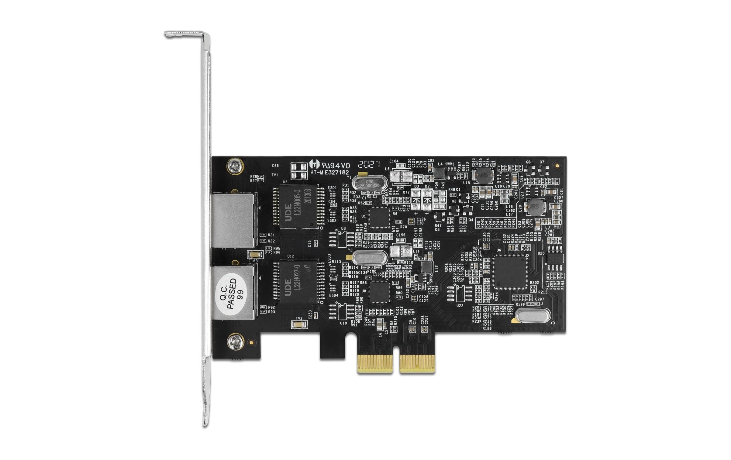 Netzwerkkarte 2x 2.5 Gbps RJ-45 PCI-Express x2<br>PCI Express x2 Karte auf 2 x RJ45 2.5 Gigabit LAN RTL8125
