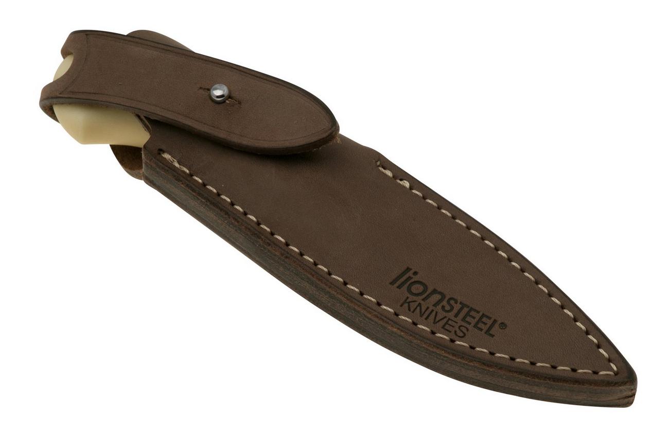 LionSteel Willy WL1-MW, M390 Droppoint White Micarta, vaststaand mes