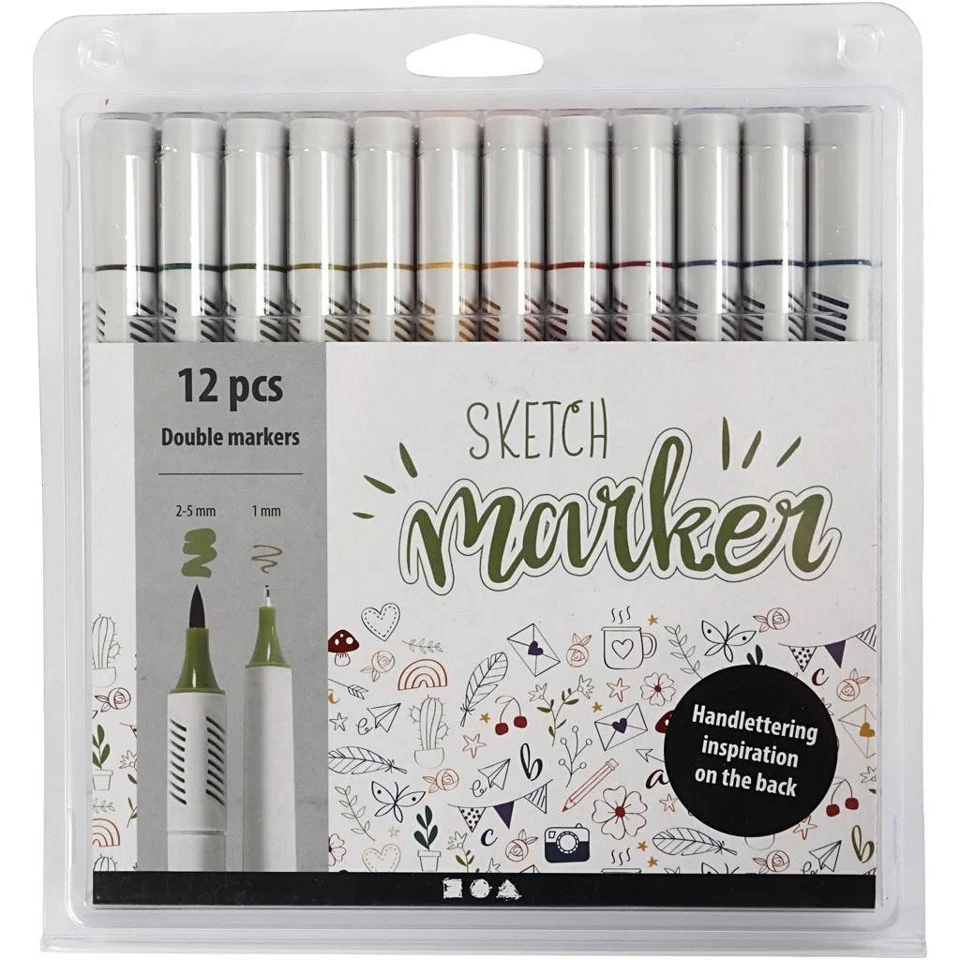 Sketch Marker - Douche Farver 12 stk.