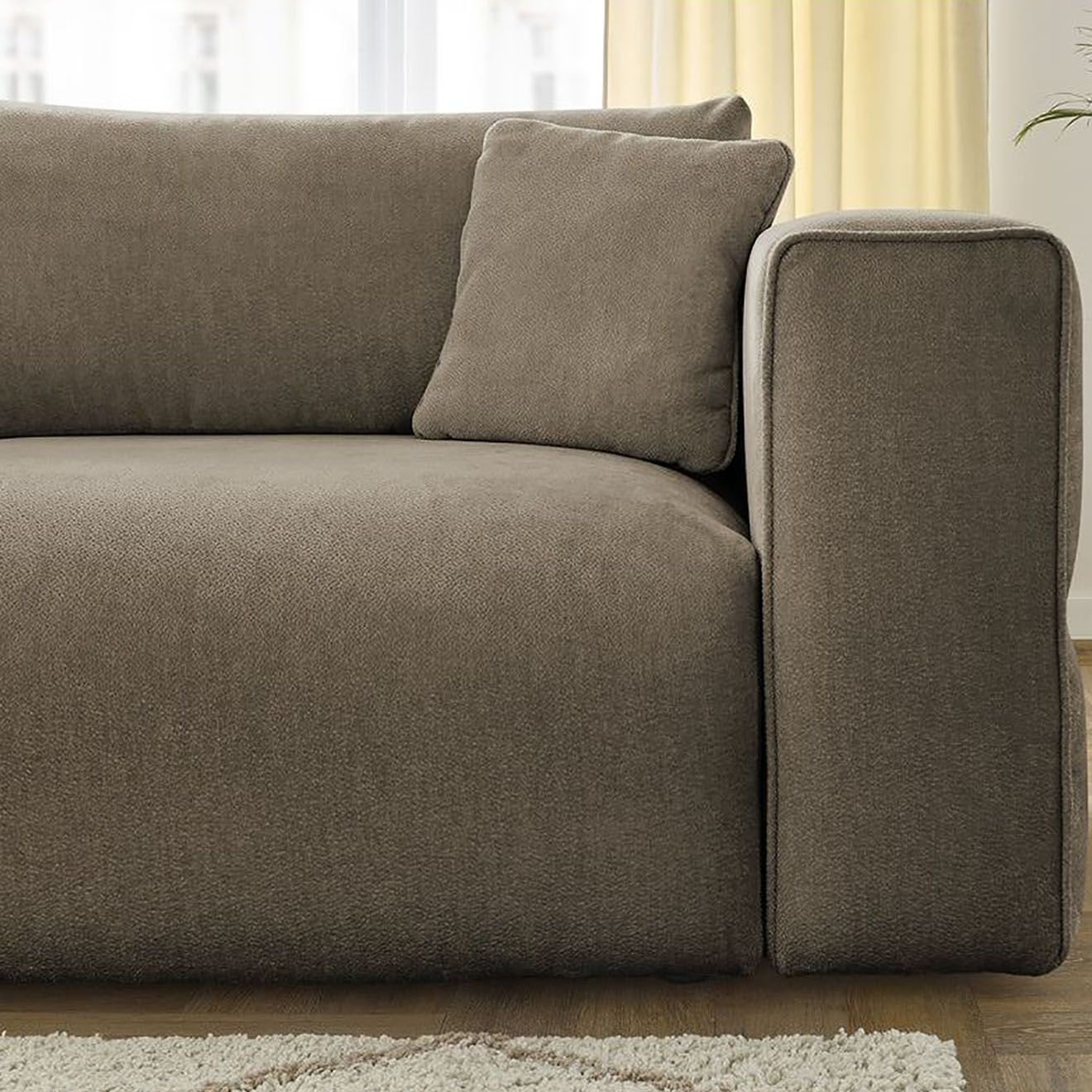 Bobochic Canapé convertible coffre ezechiel taupe - 265x109x82 cm