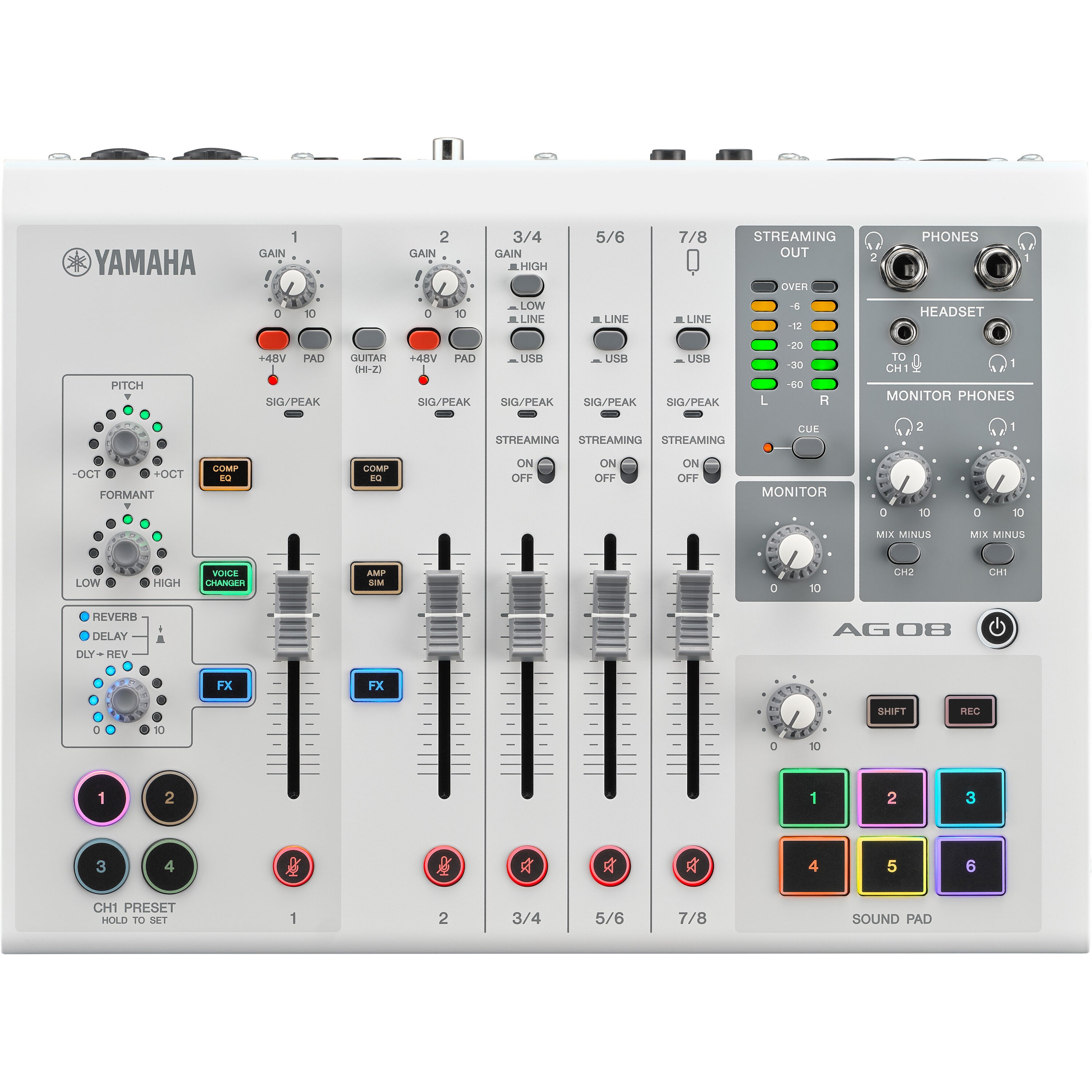 Yamaha AG08 White streaming station