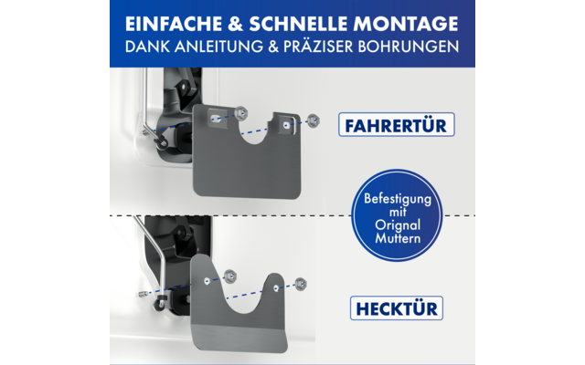 LAINFELD Einbruchschutz Prick Stop Fahrertür + Hecktür Türsicherung für FIAT Ducato, Citroen Jumper, Peugeot Boxer
