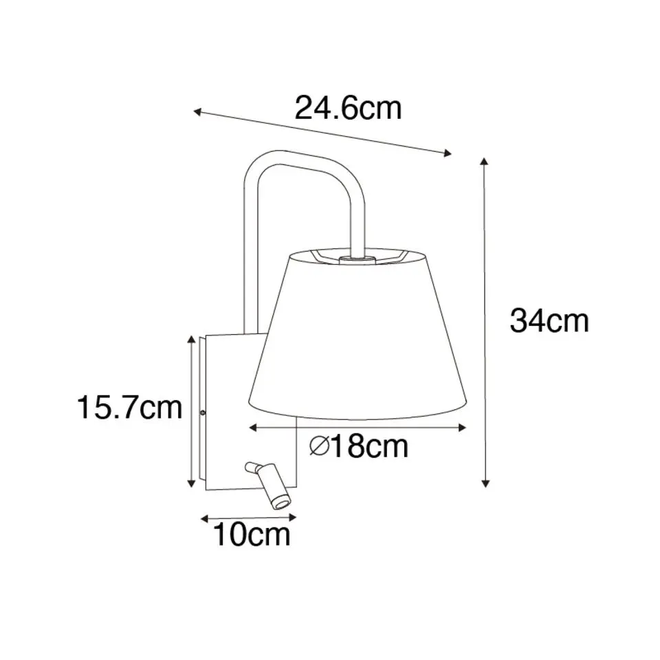 Qazqa wandlampen renier bruin e14