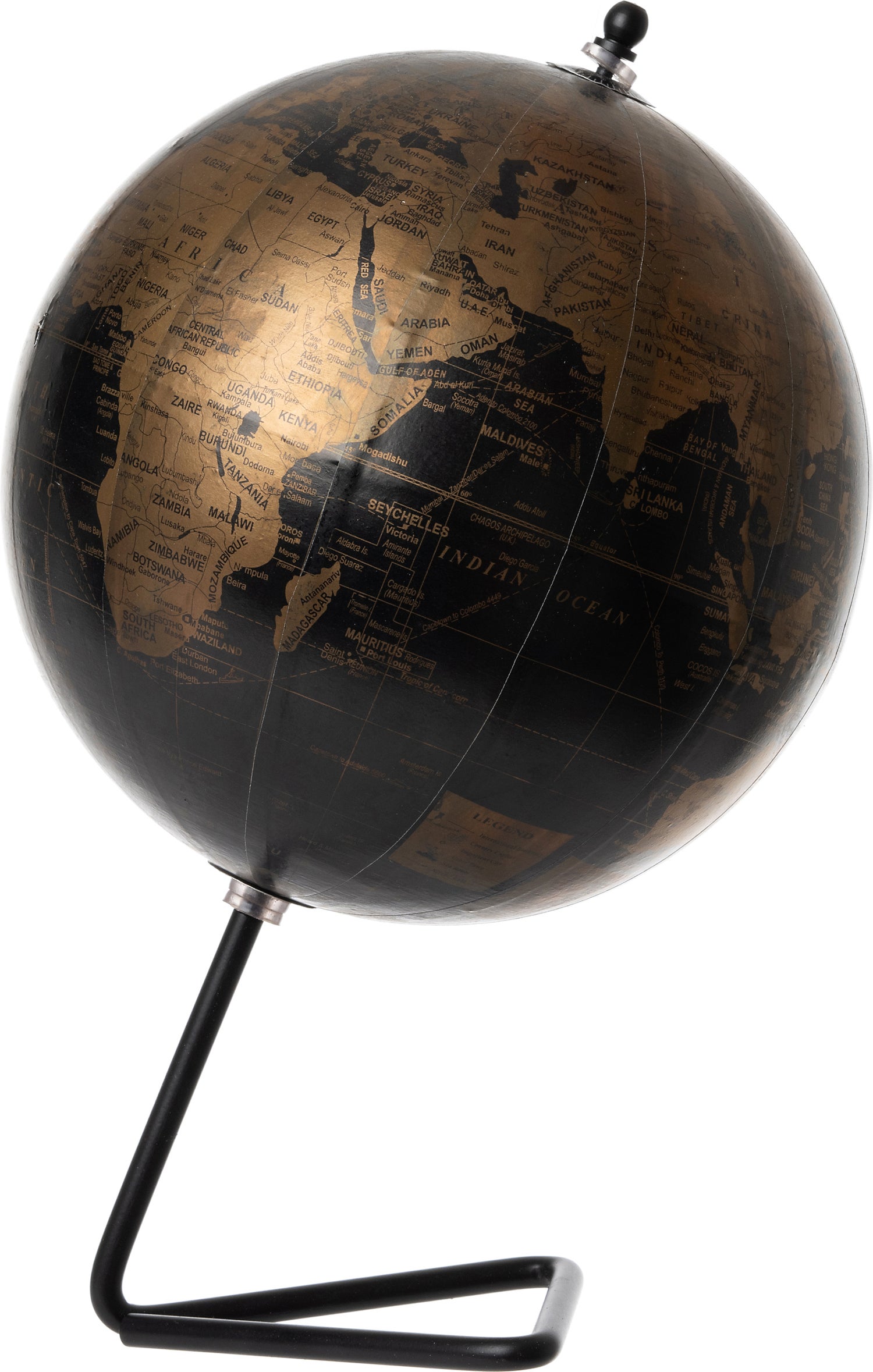 Intratuin beeld Wereldbol zwart D 20 H 30 cm