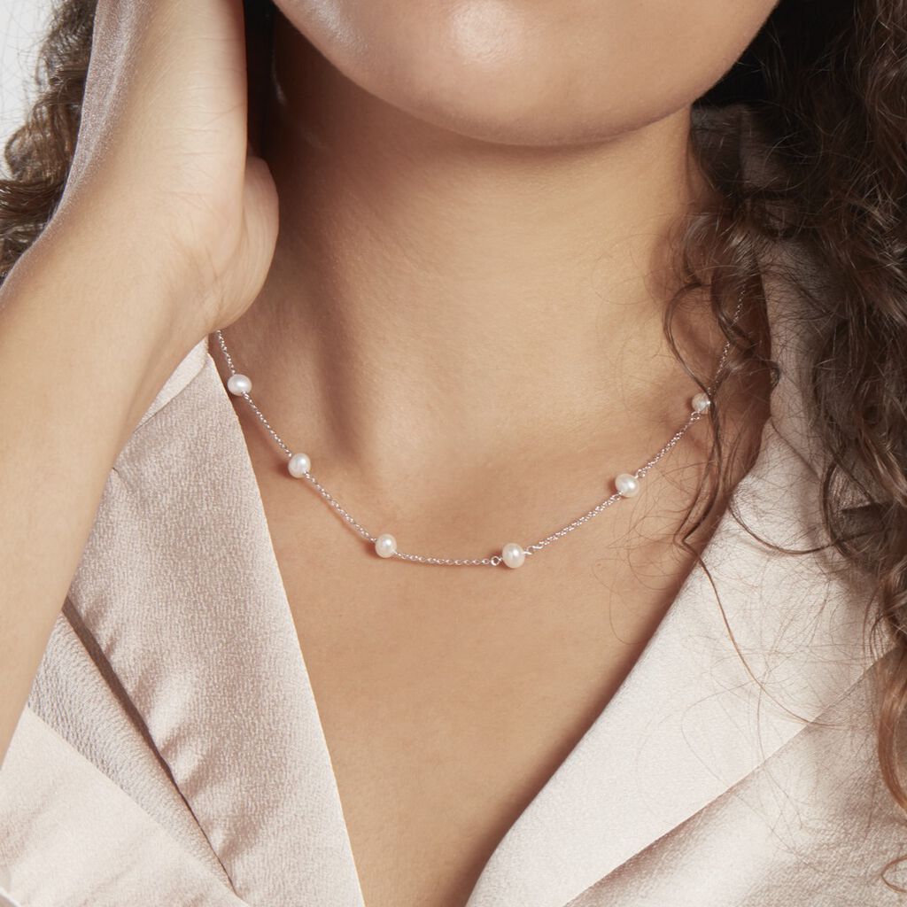 Collier Tanis Argent Perle De Culture