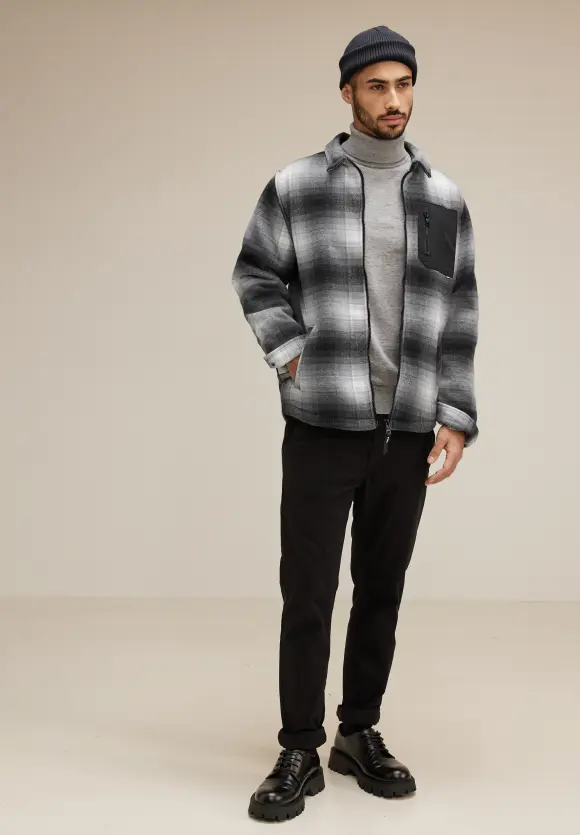 Overshirt mit Teddyfutter - Black