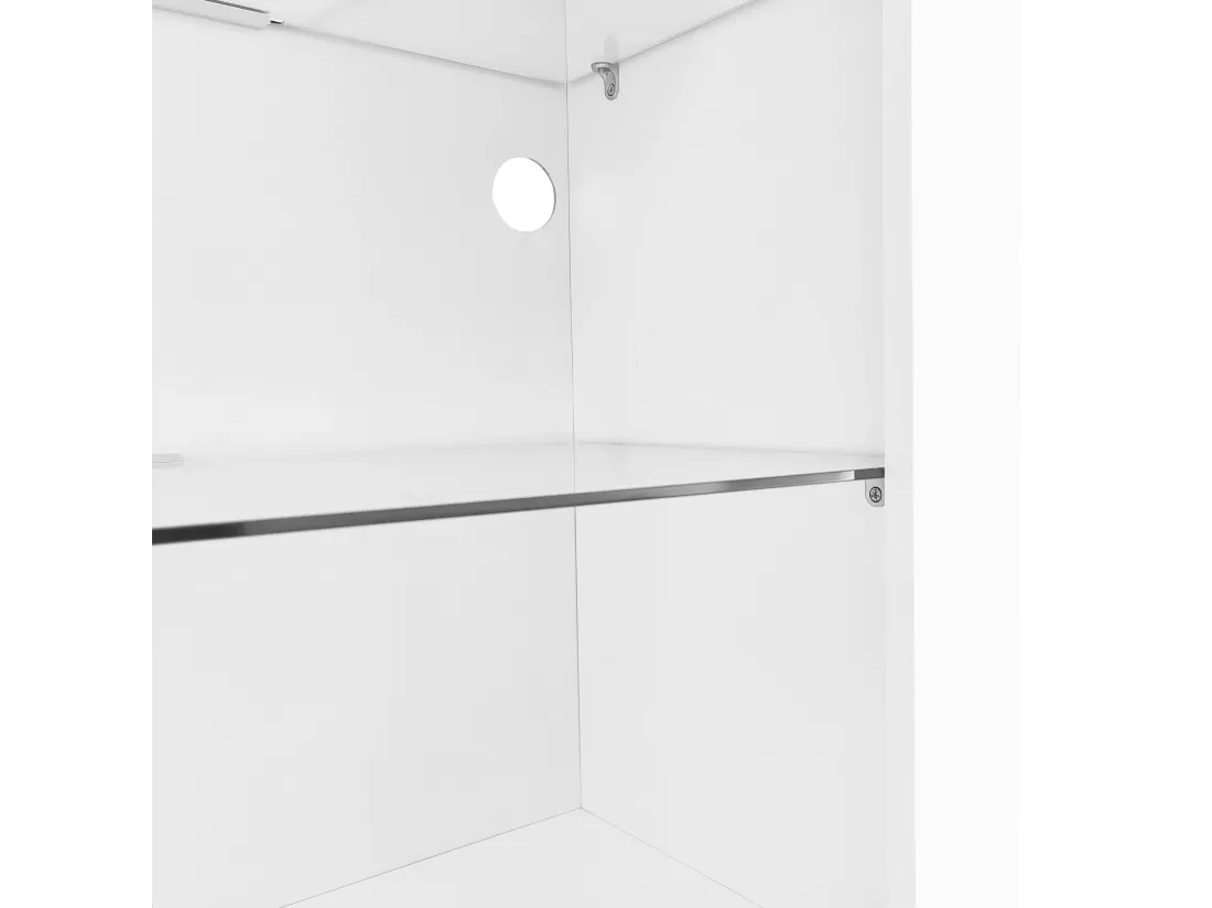 Vitrine avec LED - H 165cm - grand espace de rangement - Blanc