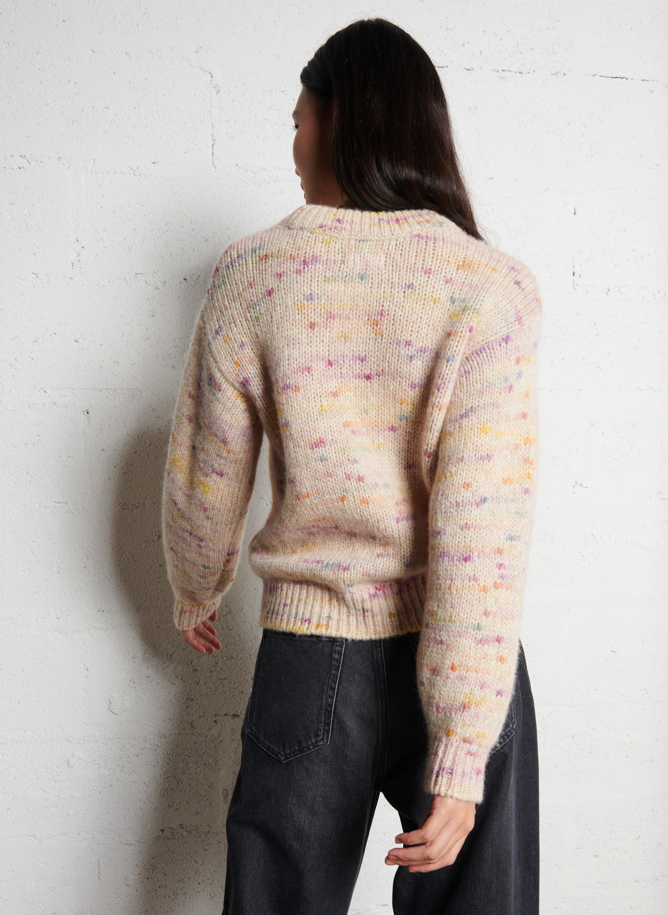 CLAIRETTE - Pull col rond en coton et en laine mélangés | Multicolore
