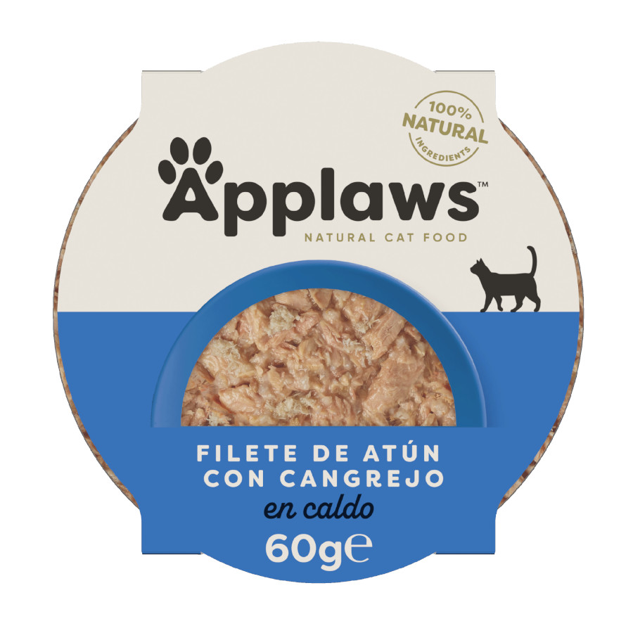 60g de ração para gatos Applaws de atum e caranguejo