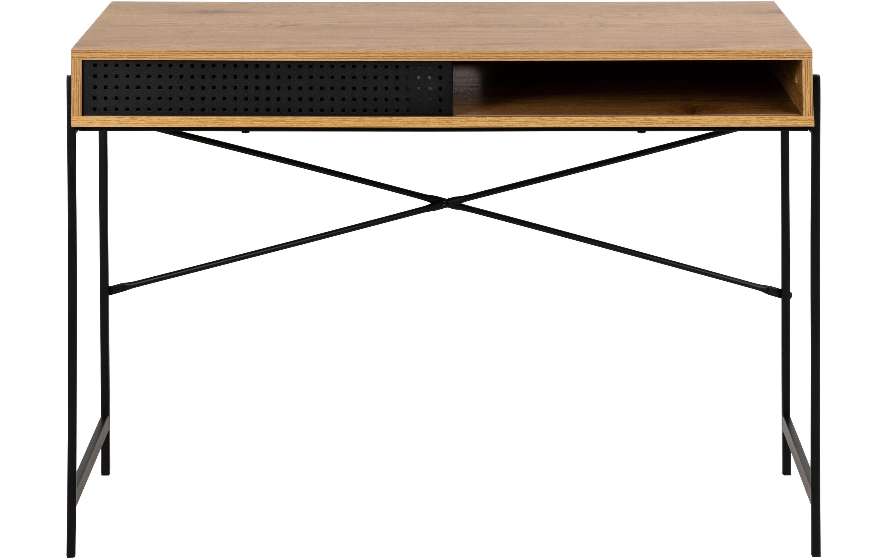 Tisch Angus, Schwarz / Braun<br>Schreibtisch