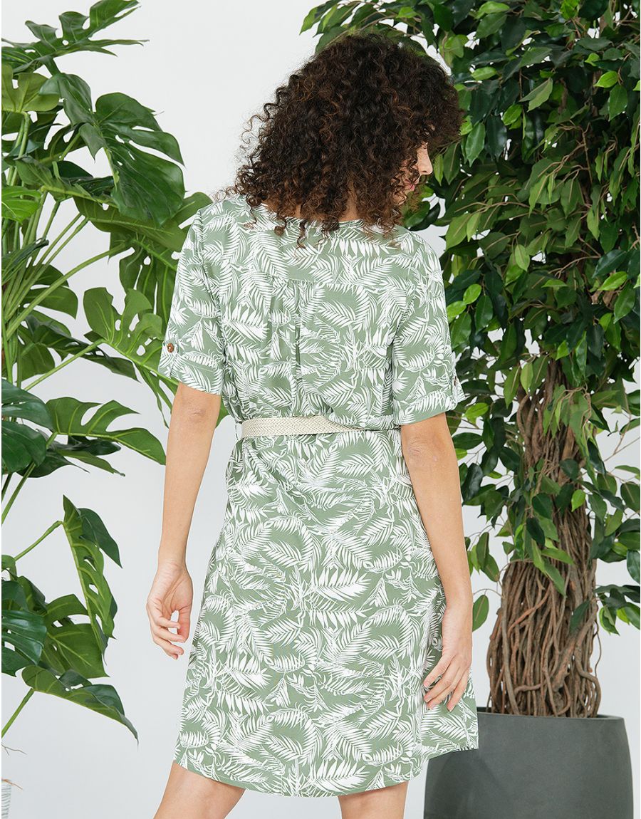 Robe chemise kaki