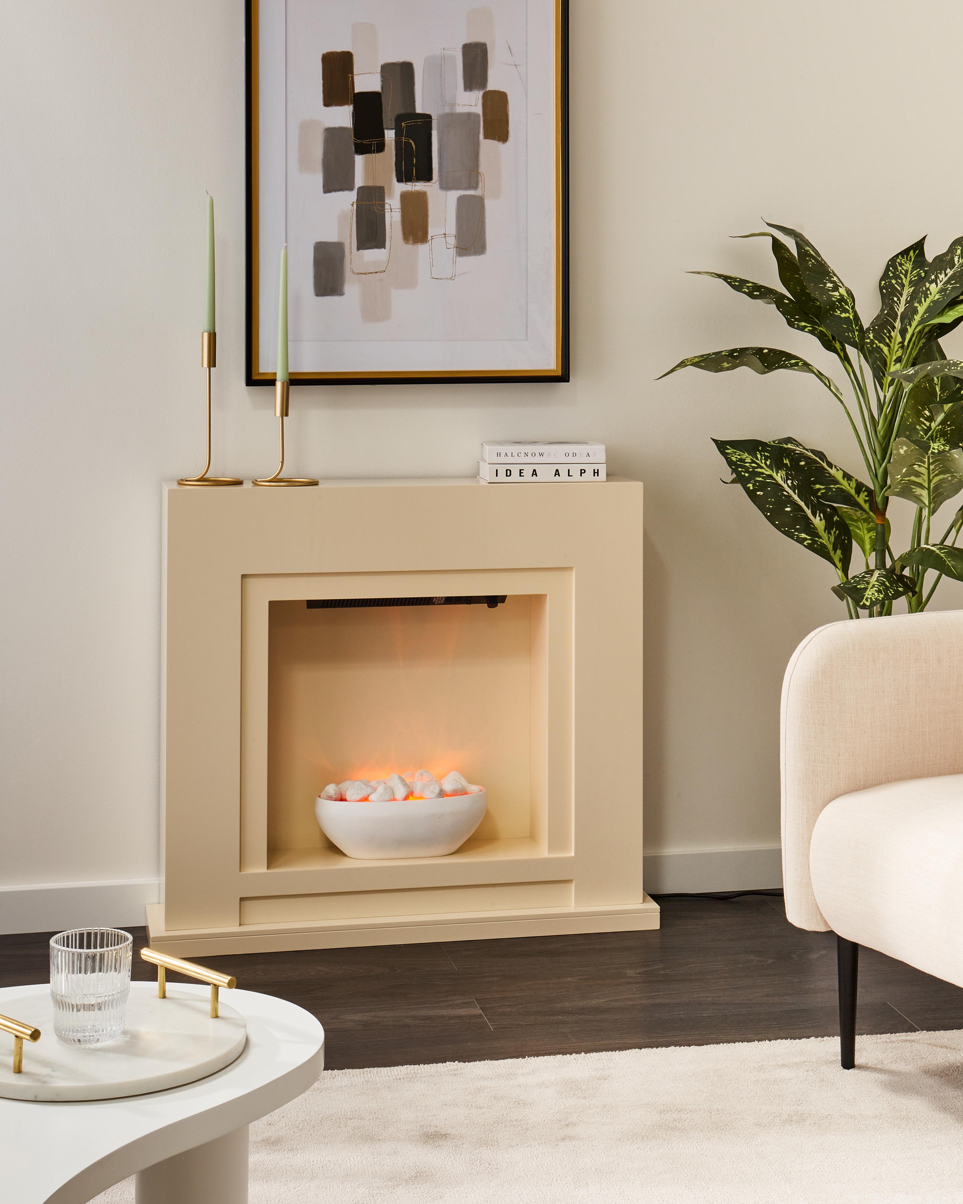 Elektrische haard met verwarmingsfunctie SAHARA Beige