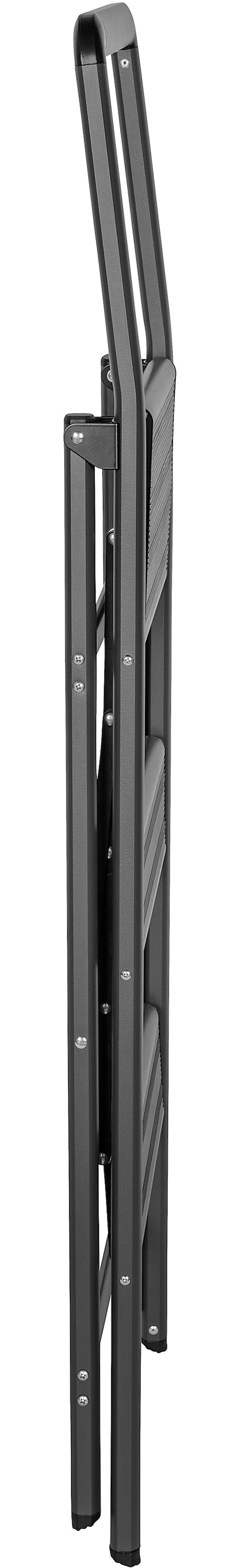 WENKO Trittleiter »Modell Alu-Compact« leichte & rutschfeste Haushaltsleiter, belastbar bis 150 kg, klappbar