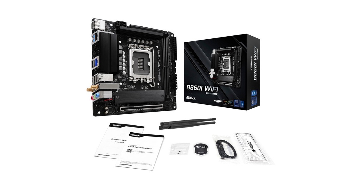 ASRockB860I WiFi socket 1851 moederbord  (RAID, Gb-LAN, WLAN, BT, Sound, mini-ITX)