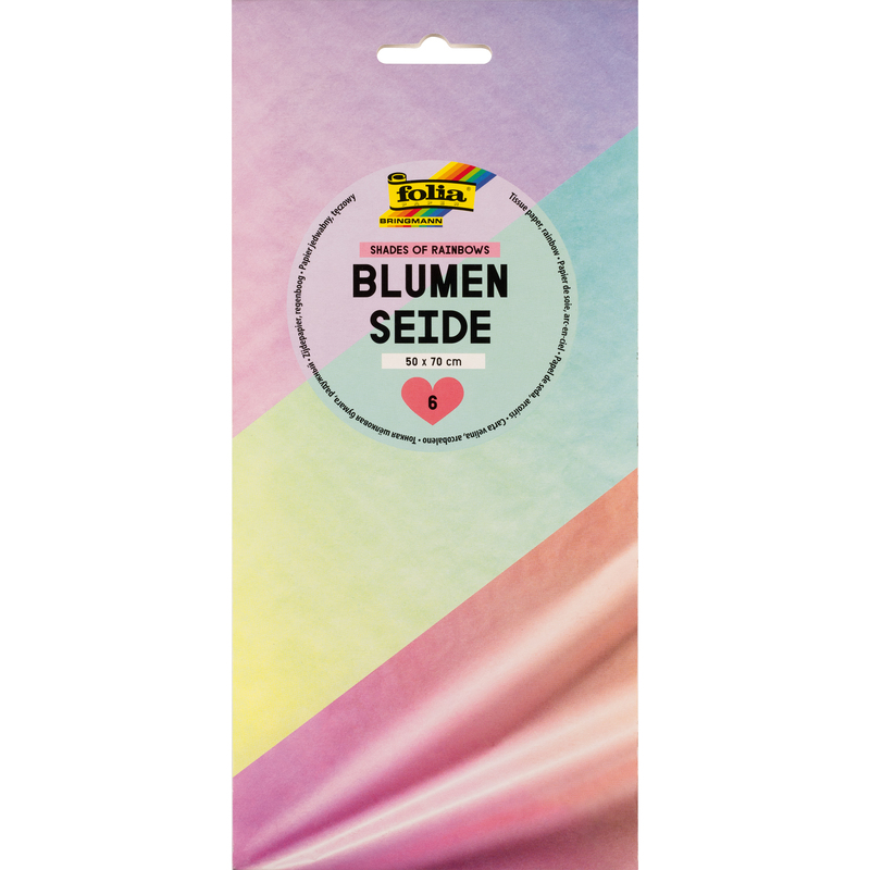Folia Seidenpapier, Shades of Rainbows, 50 x 70 cm, assortiert, 6 Bogen